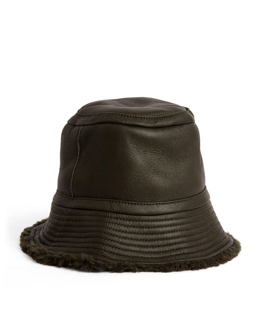 Yves Salomon Brown Merino-Lambskin Bucket Hat