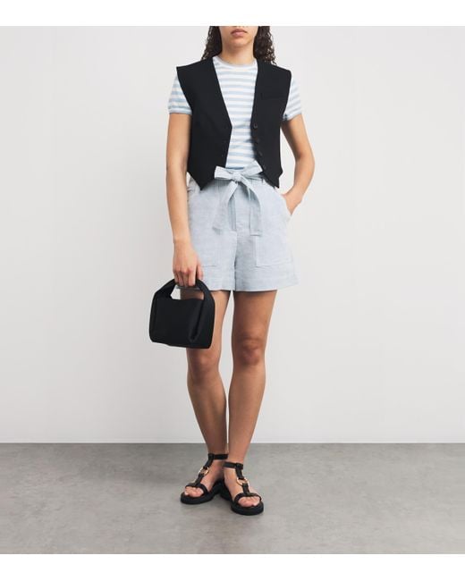 Claudie Pierlot Blue Belted Denim Shorts