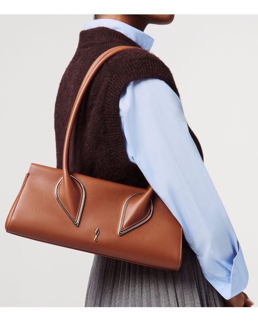 Christian Louboutin Brown Venus Leather Baguette Shoulder Bag