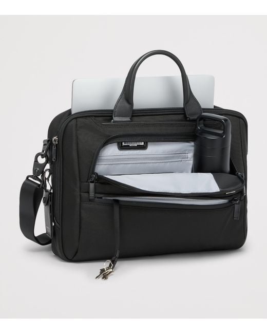Tumi Black Medium Alpha 4 Briefcase for men
