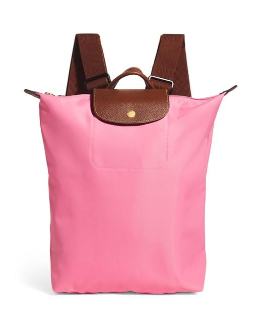 Longchamp Pink Large Le Pliage Original Backpack