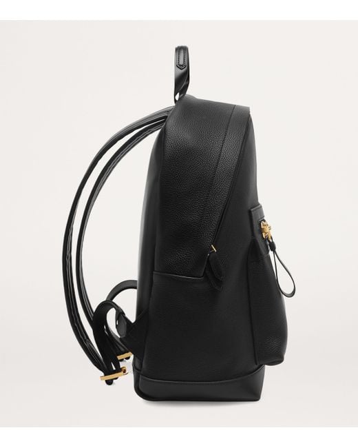 Tom Ford Black Grained Leather Buckley Backpack for men