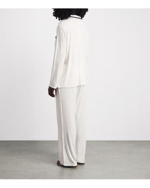 Eberjey White Frida Long Pyjama Set