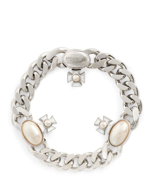 Vivienne Westwood Metallic Jewel-Orb Gaby Bracelet for men