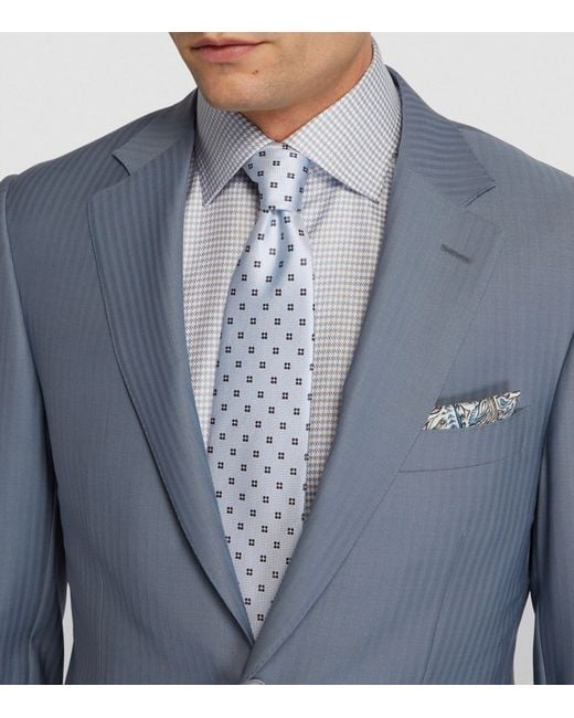 Eton of Sweden Blue Silk Floral Tie for men
