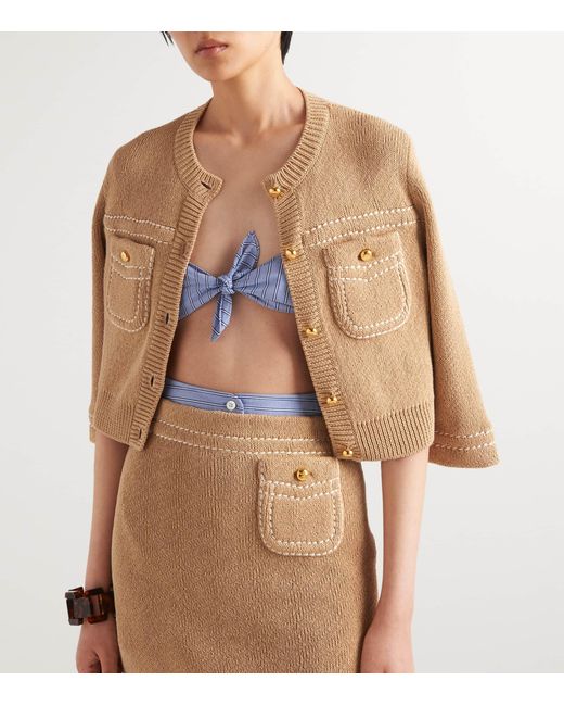 Prada Natural Cotton Cardigan