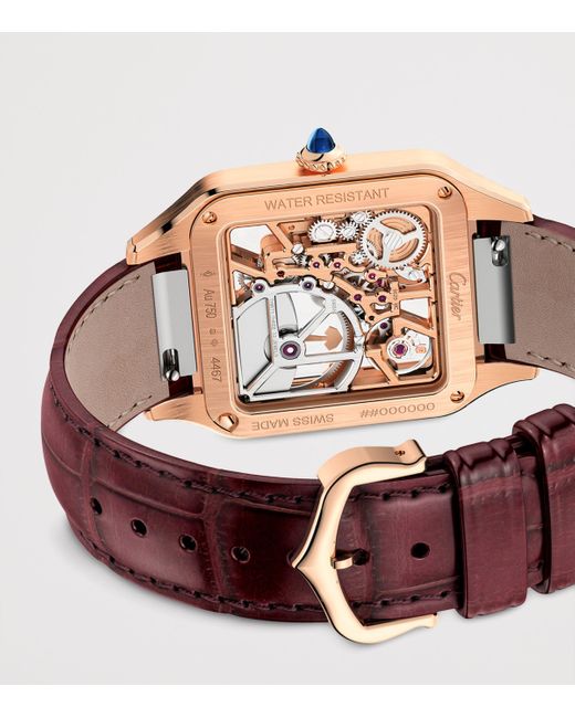 Cartier Pink Santos-Dumont Skeleton Watch