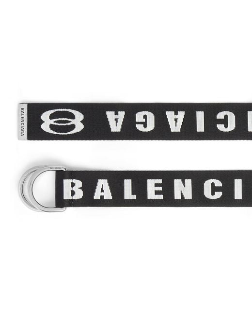 Balenciaga Black Logo D-Buckle Belt for men