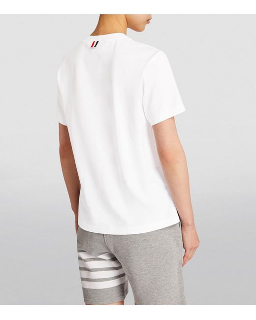 Thom Browne White Name Patch T-Shirt