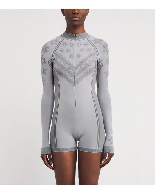 Skims Gray First Layers Half-Zip Playsuit