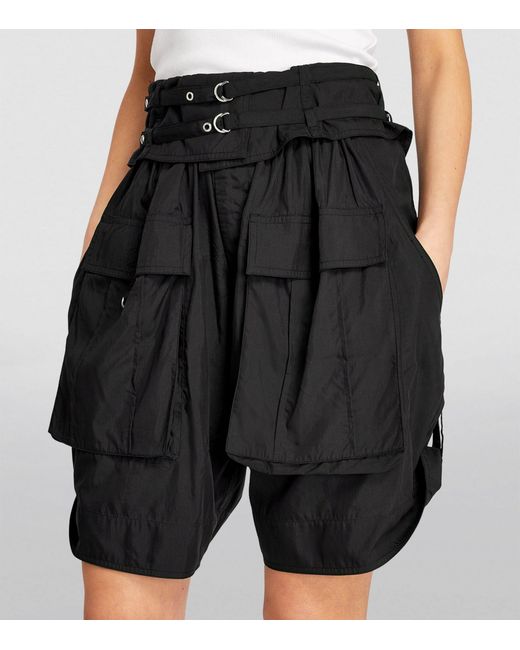 Isabel Marant Black Heidi Cargo Bermuda Shorts