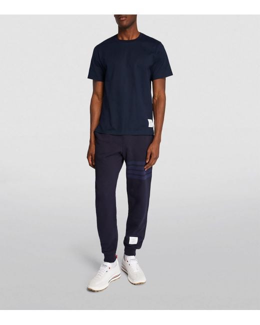 Thom Browne Blue Cotton Name Tag T-Shirt for men