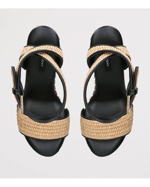 Givenchy Brown Raffia Platform Clog Sandals 95