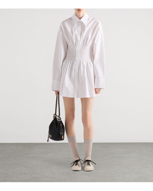 ワンピース Prada White Poplin Shirt Dress White Poplin mini shirtdress | PRADA