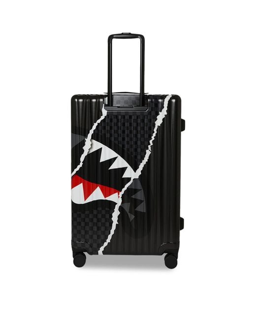 Sprayground Black Centre Rip Revealing Check-In Suitcase