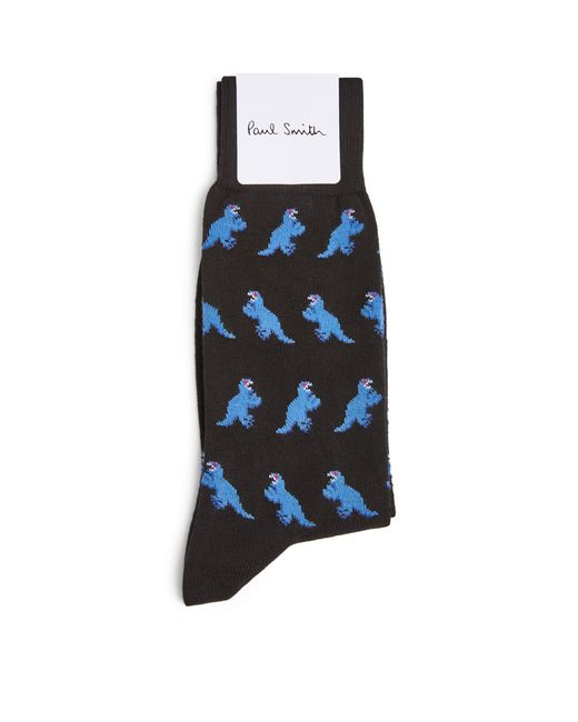 Paul Smith Blue Dinosaur-pattern Socks for men