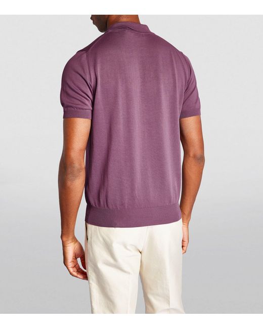 Canali Purple Cotton Piqué Polo Shirt for men