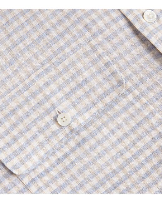 James Purdey & Sons White Linen Check Shirt for men