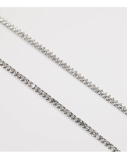 Harrods Metallic And Diamond Graduated Tennis Necklace