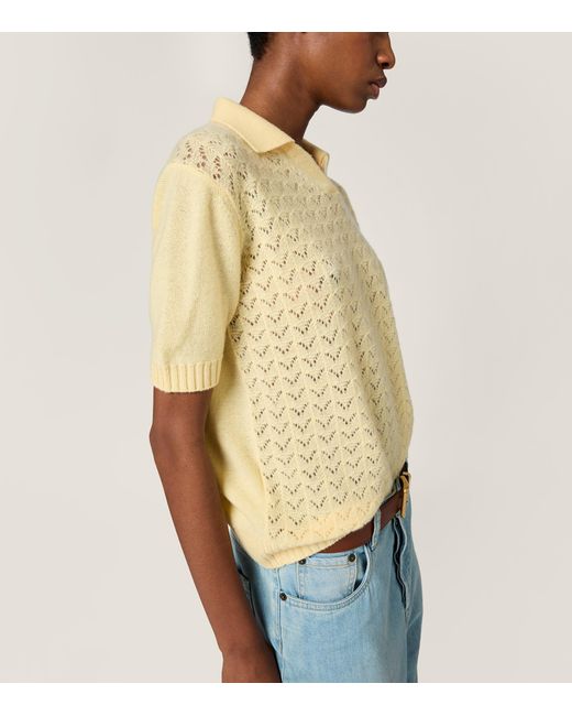 Miu Miu Yellow Cashmere Polo Sweater