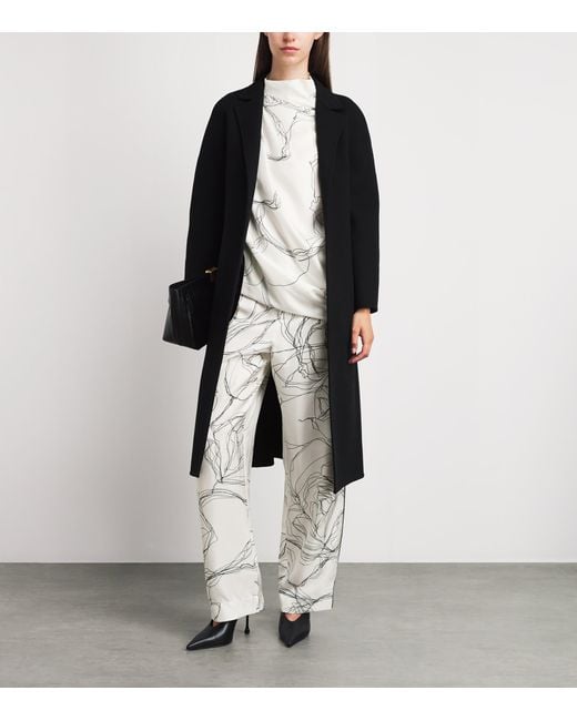Fabiana Filippi White Silk Twill Printed Blouse