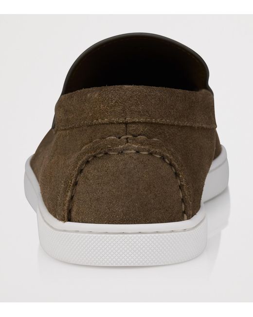 Christian Louboutin Brown Neoclboat Suede Boat Shoes for men