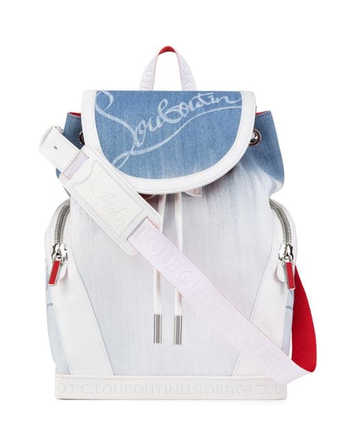Christian Louboutin Blue Explorafunk Denim Backpack for men
