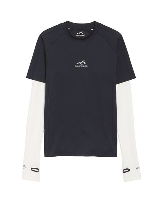 Balenciaga Black Technical Double-Layer T-Shirt for men