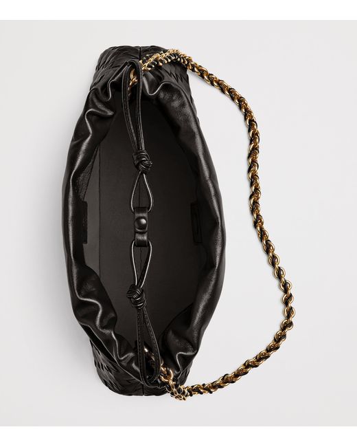 Bottega Veneta Black Leather Dustbag Notte Shoulder Bag