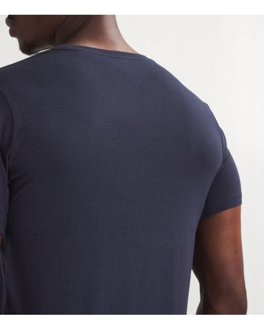 Falke Blue Cotton-Blend Daily Climate Control T-Shirt for men