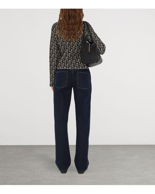 Burberry Black Wool-Blend Jacquard B Charm Sweater