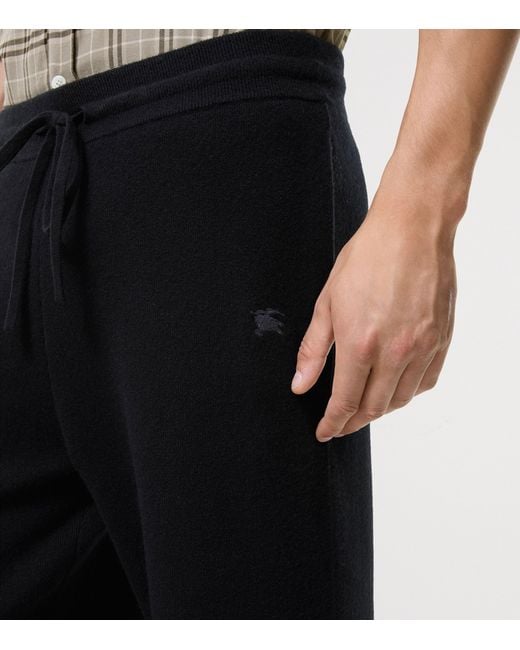 Burberry Black Cashmere-Blend Ekd Track Pants for men