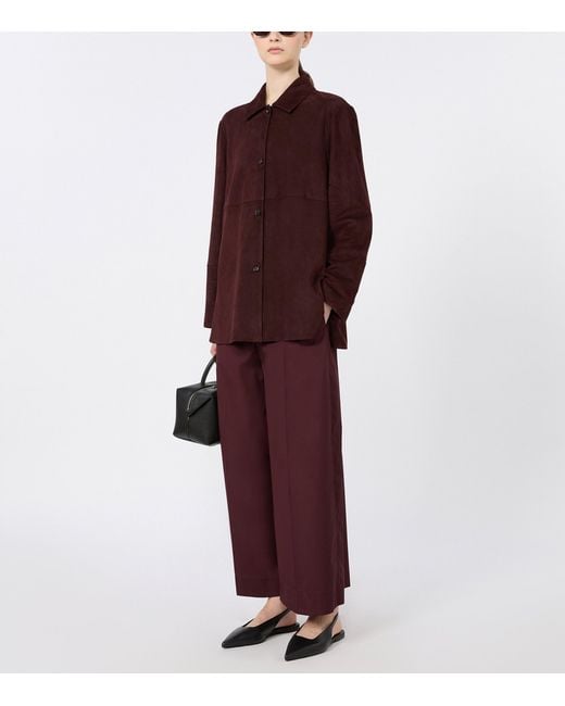 Max Mara Purple Suede Shirt Jacket