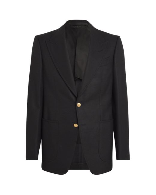 Tom Ford Black Wool-Mohair Blazer for men