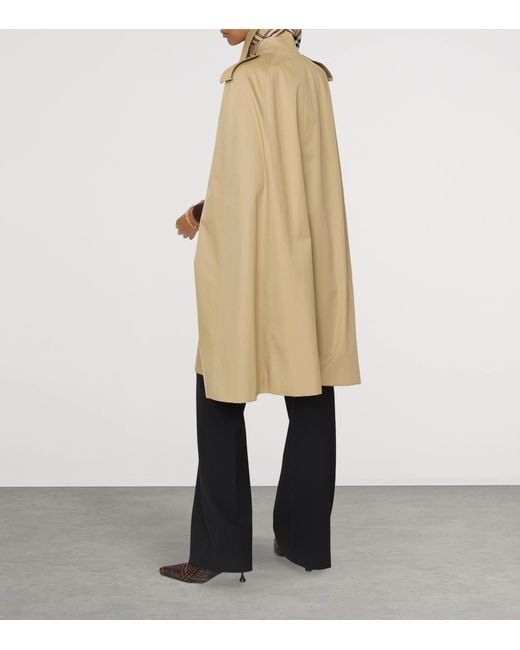 Burberry Natural Gabardine Belmont Cape Trench Coat
