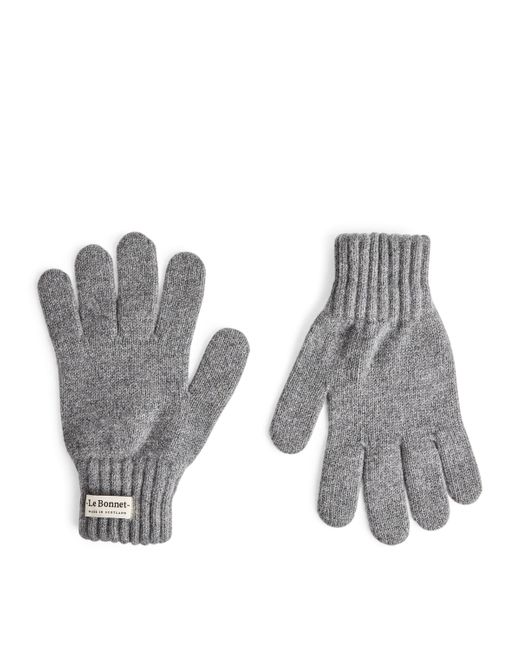 Le Bonnet Gray Classic Wool Gloves for men