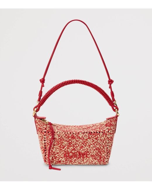 Loewe Red X Paula's Ibiza Raffia Cala Pouch