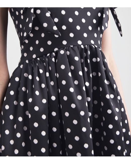 Ganni Black Satin Polka-Dot Mini Dress