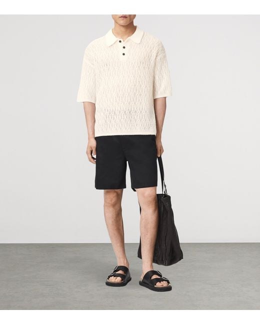 AllSaints White Wool-Blend Cyclone Polo Shirt for men
