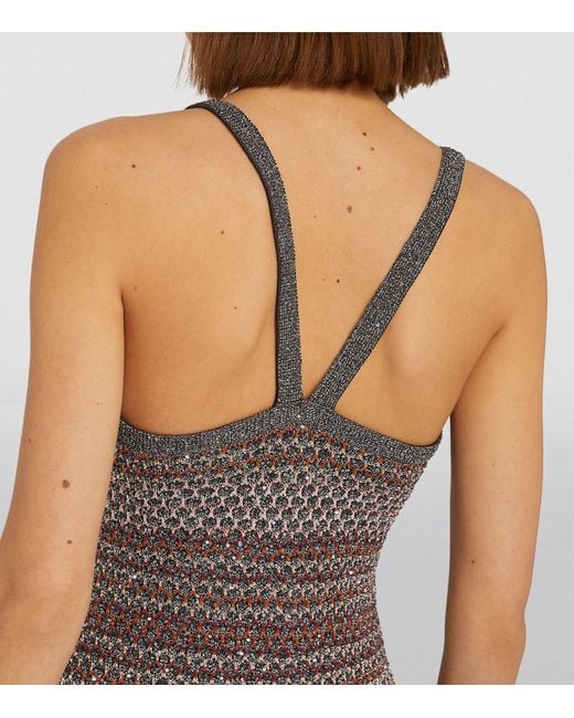 Missoni Gray Crochet-knit Maxi Dress