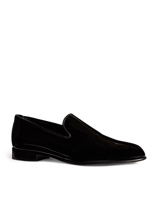 Brioni Black Patent Leather Loafers for men