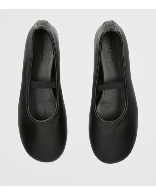 Dear Frances Black Leather Balla Ballet Flats