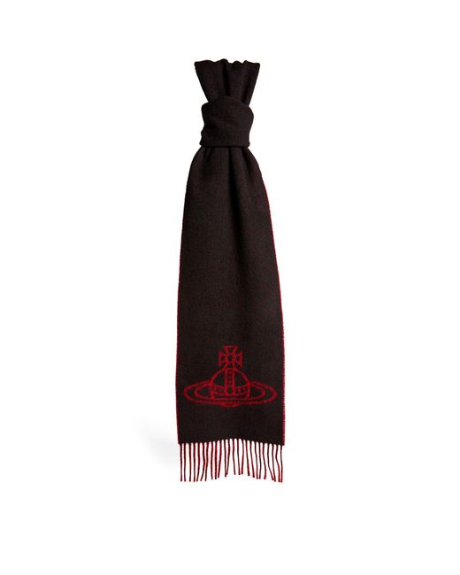 Vivienne Westwood Wool Orb Scarf in Red | Lyst