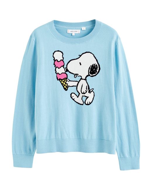 Chinti & Parker Blue Cotton Snoopy Ice Cream Sweater