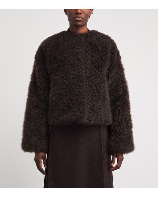 Yves Salomon Black Cashmere Shearling Jacket