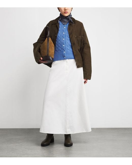 Polo Ralph Lauren Blue Cotton Cable-Knit Cardigan