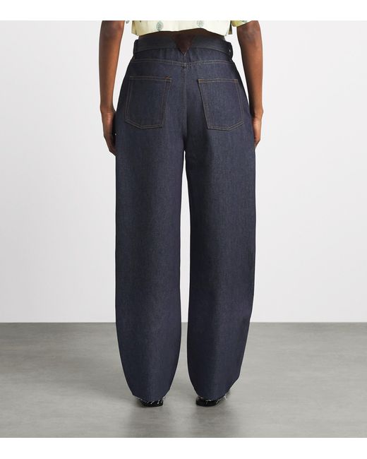 Sandro Blue Metal-Detail Barrel Jeans
