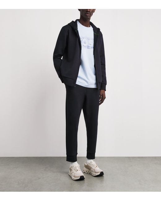 Boss Black Stretch-Cotton Logo Sweatpants for men