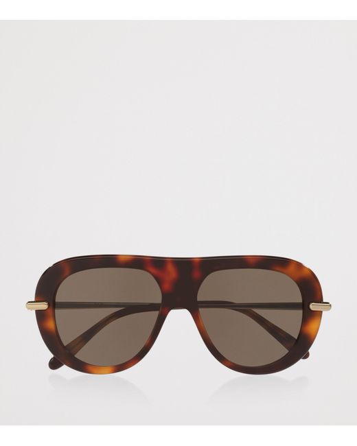 Loewe Brown Tortoiseshell Slim Pilot Sunglasses