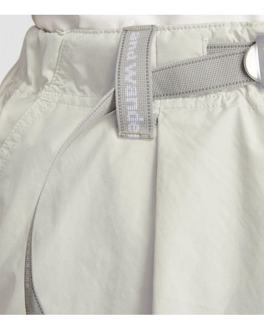 And Wander Gray Oversized Cargo Shorts for men